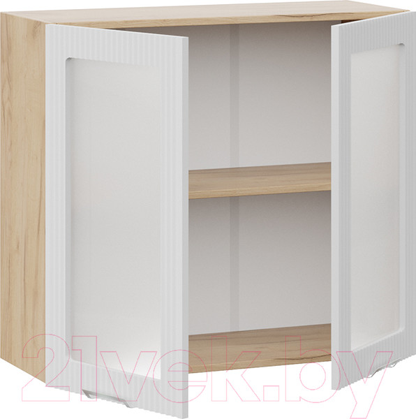 Изображение товара Шкаф навесной для кухни ТриЯ Кимберли 1В8С (дуб крафт золотой/сноу)