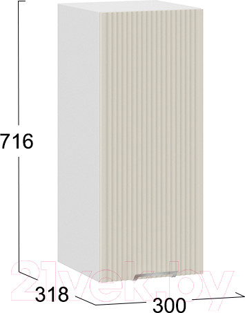 Изображение товара Шкаф навесной для кухни ТриЯ Кимберли 1В3 (белый/крем)