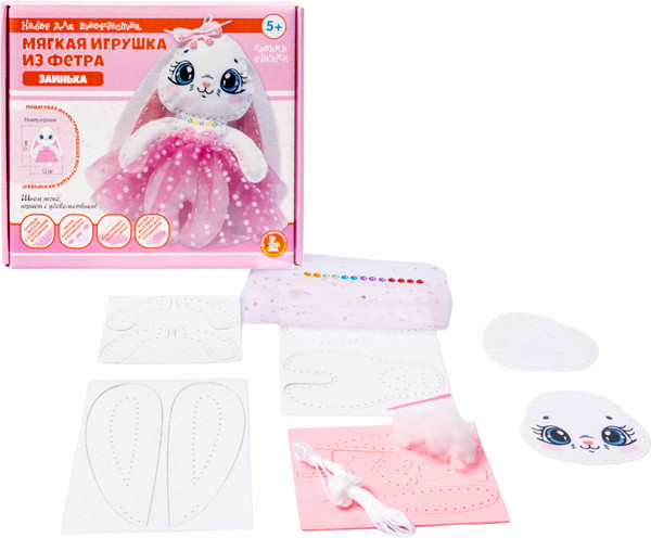 Изображение товара Набор для шитья Десятое королевство Мягкая игрушка из фетра Заинька / 04621