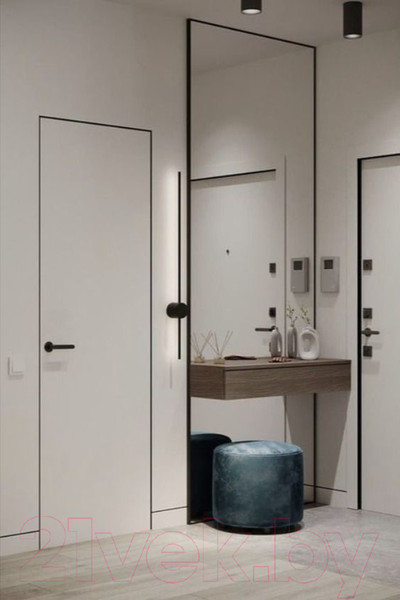 Изображение товара Дверь межкомнатная Graddoor Invisible 40 Black 70x200 правая (с выпрямителями, кромка с 4х сторон)