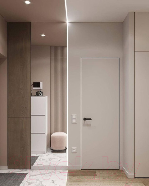 Изображение товара Дверь межкомнатная Graddoor Invisible 40 Black 70x200 правая (с выпрямителями, кромка с 4х сторон)