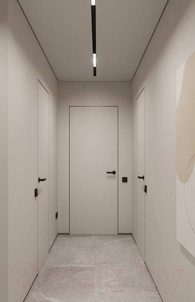 Изображение товара Дверь межкомнатная Graddoor Invisible 40 Black 70x200 правая (с выпрямителями, кромка с 4х сторон)