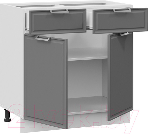 Изображение товара Шкаф-стол кухонный ТриЯ Белладжио 1Н8Я1 (белый/софт графит)