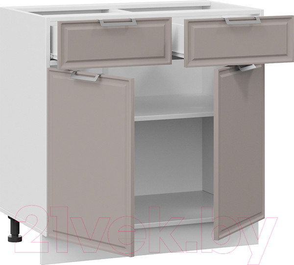 Изображение товара Шкаф-стол кухонный ТриЯ Белладжио 1Н8Я1 (белый/софт капучино)