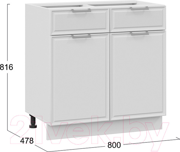 Изображение товара Шкаф-стол кухонный ТриЯ Белладжио 1Н8Я1 (белый/фон белый)