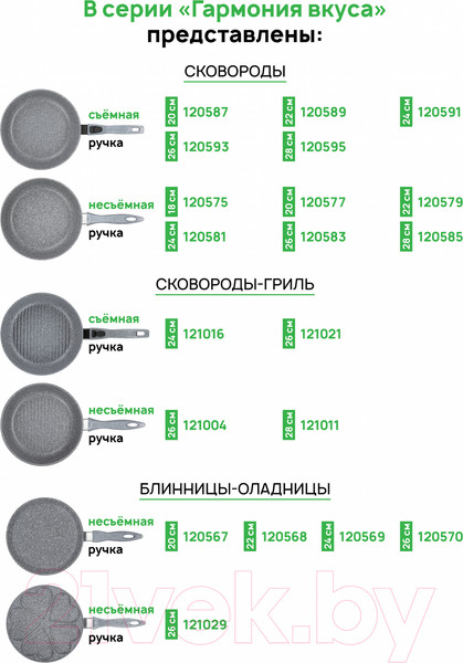 Изображение товара Набор кухонной посуды Elan Gallery Гармония вкуса 120574+3 (серый мрамор)