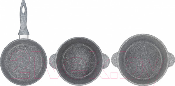 Изображение товара Набор кухонной посуды Elan Gallery Гармония вкуса 120574+3 (серый мрамор)