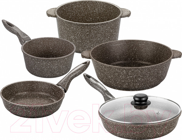 Изображение товара Набор кухонной посуды Elan Gallery Гармония вкуса 120314+5 (коричневый опал)