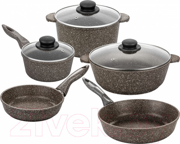Изображение товара Набор кухонной посуды Elan Gallery Гармония вкуса 120314+5 (коричневый опал)