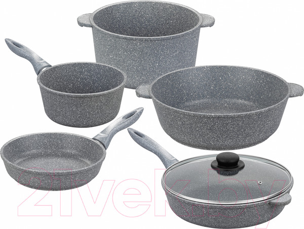 Изображение товара Набор кухонной посуды Elan Gallery Гармония вкуса 120547+5 (серый агат)