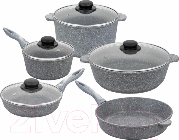 Изображение товара Набор кухонной посуды Elan Gallery Гармония вкуса 120547+5 (серый агат)