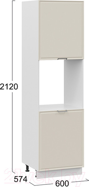 Изображение товара Шкаф-пенал кухонный ТриЯ Белладжио 1П6 (белый/софт панакота)