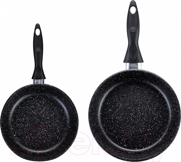 Изображение товара Набор сковородок Elan Gallery Гармония вкуса / 120219+2 (черный мрамор)