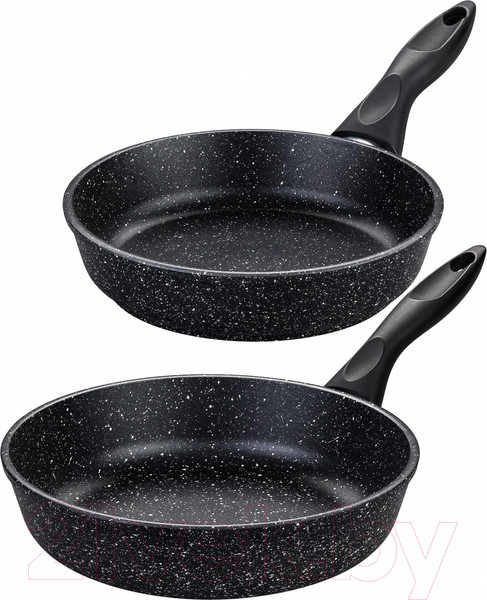 Изображение товара Набор сковородок Elan Gallery Гармония вкуса / 120219+2 (черный мрамор)