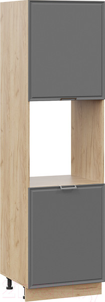 Изображение товара Шкаф-пенал кухонный ТриЯ Белладжио 1П6 (дуб крафт золотой/софт графит)