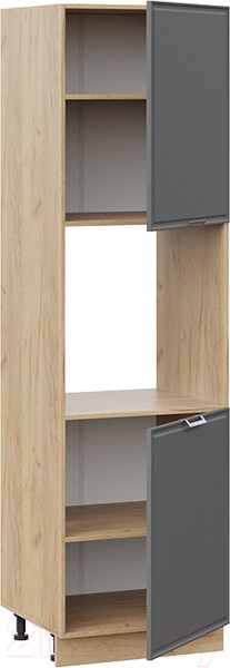 Изображение товара Шкаф-пенал кухонный ТриЯ Белладжио 1П6 (дуб крафт золотой/софт графит)