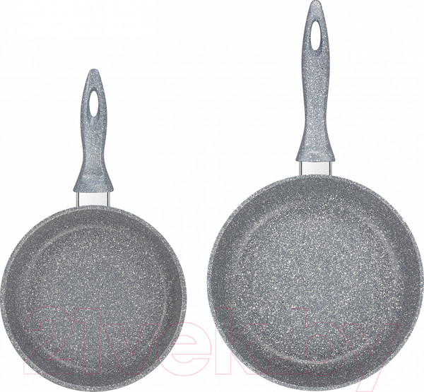 Изображение товара Набор сковородок Elan Gallery Гармония вкуса / 120577+2 (серый мрамор)