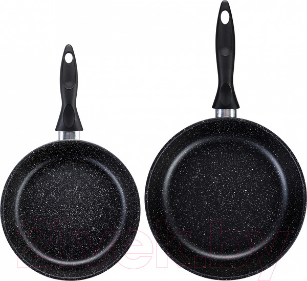 Изображение товара Набор сковородок Elan Gallery Гармония вкуса / 120137+2 (черный мрамор)
