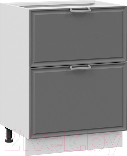 Изображение товара Шкаф-стол кухонный ТриЯ Белладжио 1Н6Я2 (белый/софт графит)