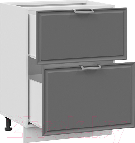 Изображение товара Шкаф-стол кухонный ТриЯ Белладжио 1Н6Я2 (белый/софт графит)