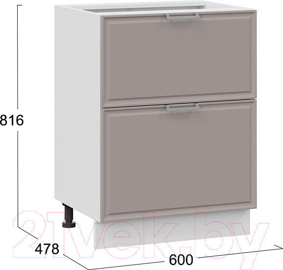 Изображение товара Шкаф-стол кухонный ТриЯ Белладжио 1Н6Я2 (белый/софт капучино)