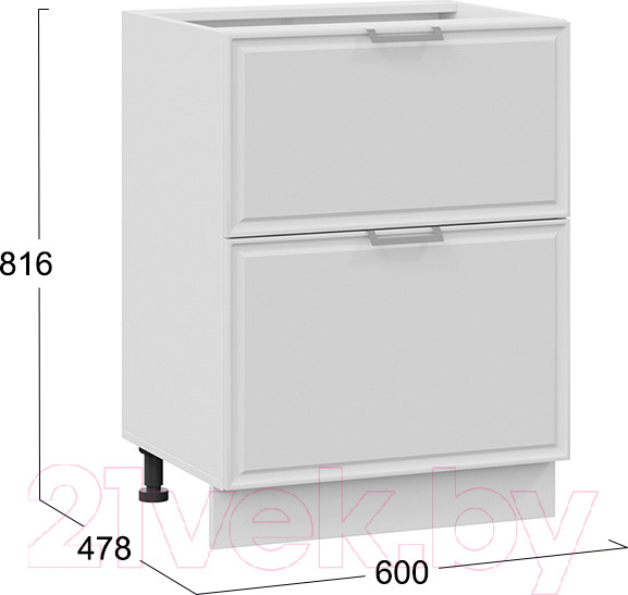 Изображение товара Шкаф-стол кухонный ТриЯ Белладжио 1Н6Я2 (белый/фон белый)