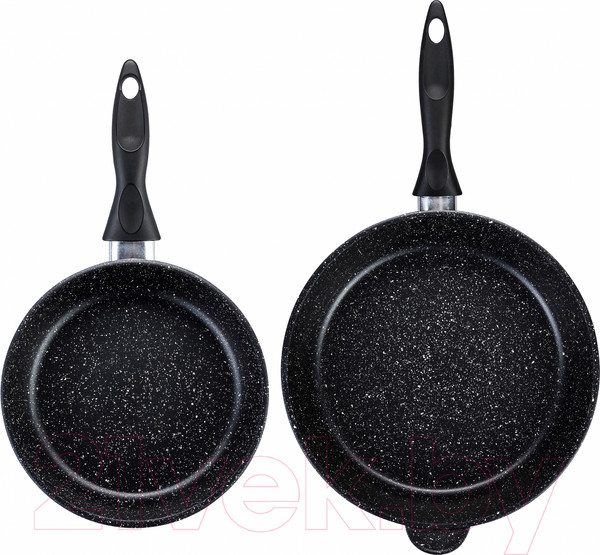 Изображение товара Набор сковородок Elan Gallery Гармония вкуса / 120135+2 (черный мрамор)