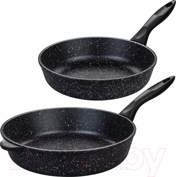 Изображение товара Набор сковородок Elan Gallery Гармония вкуса / 120135+2 (черный мрамор)
