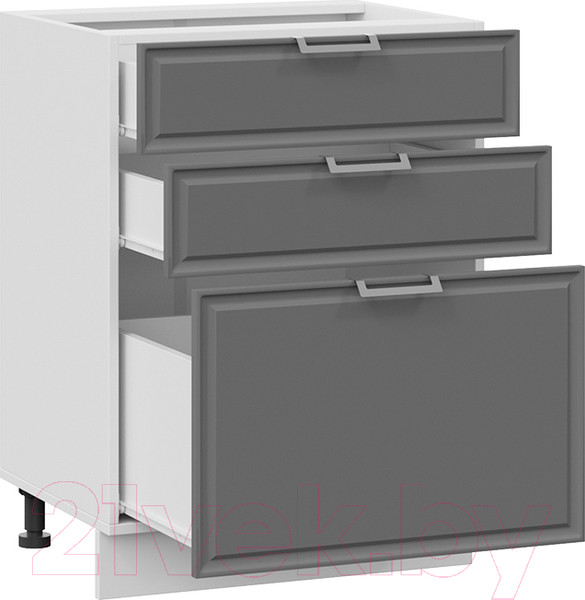 Изображение товара Шкаф-стол кухонный ТриЯ Белладжио 1Н6Я3 (белый/софт графит)