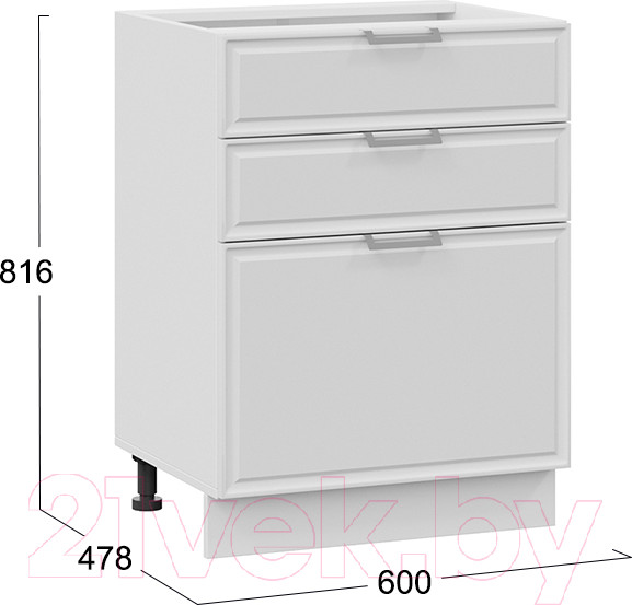 Изображение товара Шкаф-стол кухонный ТриЯ Белладжио 1Н6Я3 (белый/фон белый)