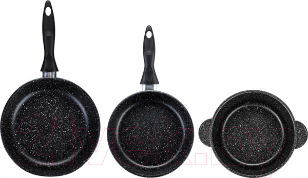 Изображение товара Набор кухонной посуды Elan Gallery 120204+3 (черный мрамор)