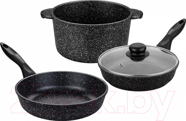 Изображение товара Набор кухонной посуды Elan Gallery 120204+3 (черный мрамор)