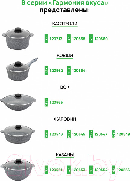 Изображение товара Набор кухонной посуды Elan Gallery 120558+3 (серый мрамор)