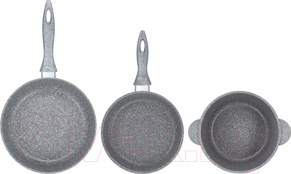 Изображение товара Набор кухонной посуды Elan Gallery 120558+3 (серый мрамор)