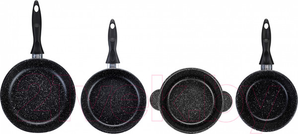 Изображение товара Набор кухонной посуды Elan Gallery 120135+4 (черный мрамор)