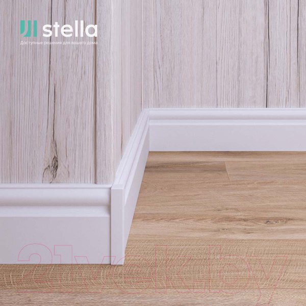 Изображение товара Плинтус STELLA МДФ 110C (2000x110x16, белый)