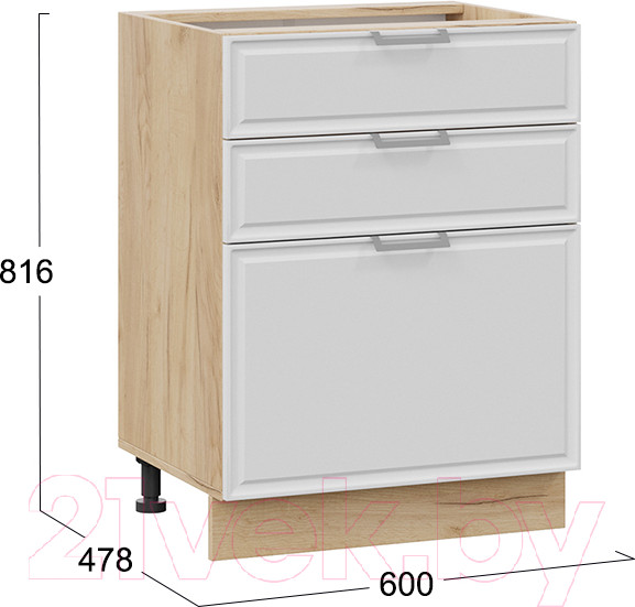 Изображение товара Шкаф-стол кухонный ТриЯ Белладжио 1Н6Я3 (дуб крафт золотой/фон белый)