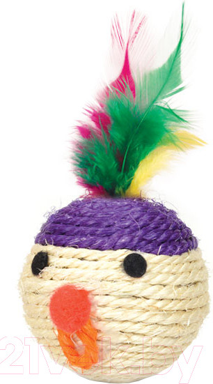 Изображение товара Игрушка для кошек Triol Мяч-мордашка с перьями / 22171003