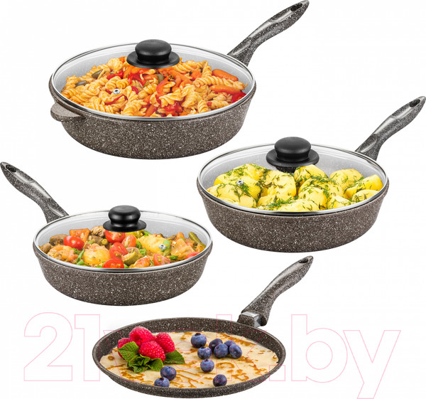 Изображение товара Набор сковородок Elan Gallery Гармония вкуса / 120313+4 (коричневый опал)