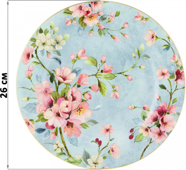 Изображение товара Набор тарелок Elan Gallery Яблоневый цвет на голубом / 420430_3