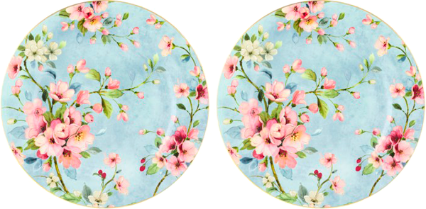 Изображение товара Набор тарелок Elan Gallery Яблоневый цвет на голубом / 420430_3