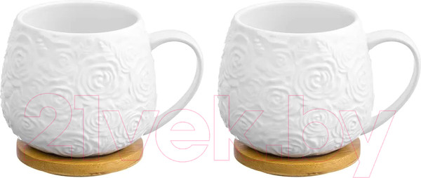 Изображение товара Набор для чая/кофе Elan Gallery Розы с крышками / 540271_2