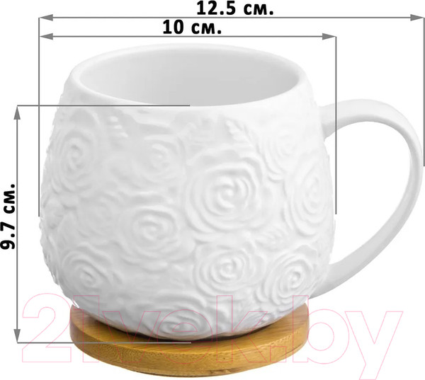 Изображение товара Набор для чая/кофе Elan Gallery Розы с крышками / 540271_2