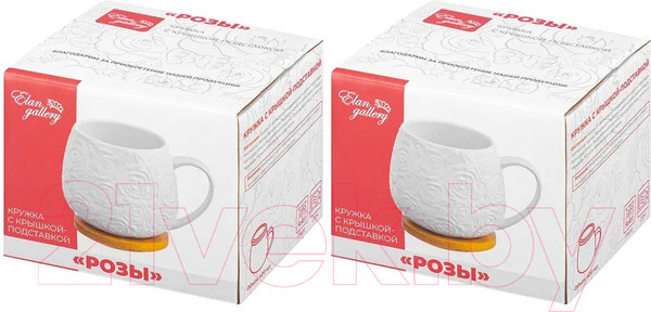 Изображение товара Набор для чая/кофе Elan Gallery Розы с крышками / 540271_2