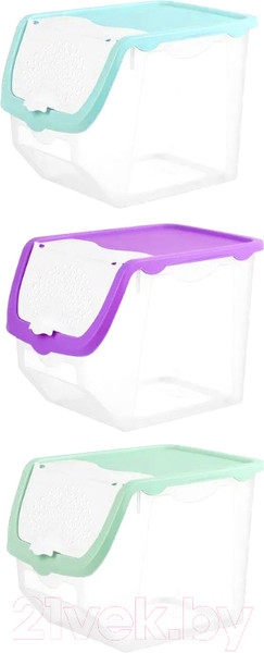Изображение товара Набор контейнеров El Casa 640137-3 (бирюзовый/фиолетовый/фисташковый)