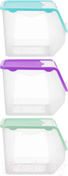 Изображение товара Набор контейнеров El Casa 640137-3 (бирюзовый/фиолетовый/фисташковый)