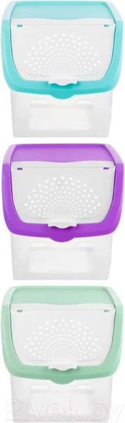Изображение товара Набор контейнеров El Casa 640137-3 (бирюзовый/фиолетовый/фисташковый)
