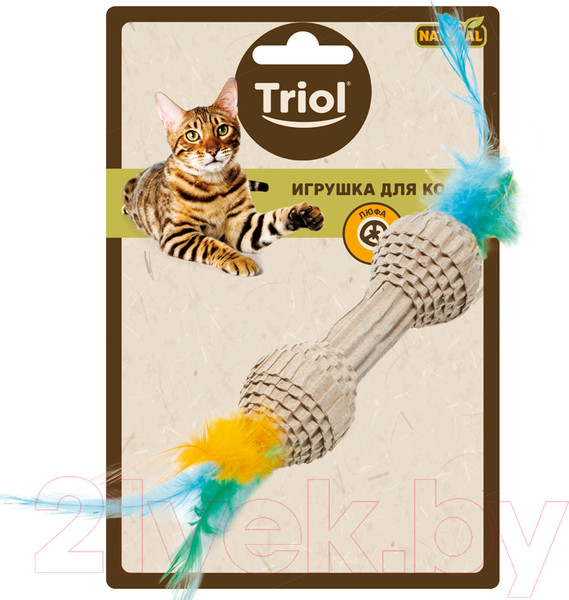 Изображение товара Игрушка для кошек Triol Natural Гантель с перьями / 22171053