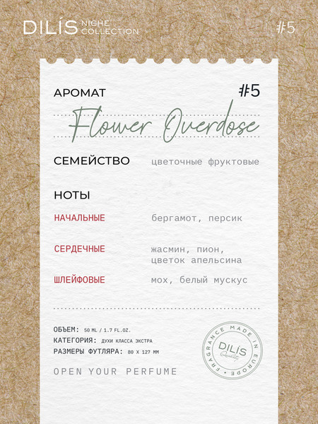 Изображение товара Духи Dilis Parfum Niche Collection Flower Overdose (50мл)