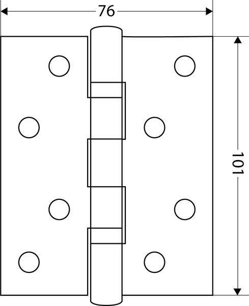 Изображение товара Комплект петель дверных Аллюр 2043 2BB-FHP ВL (2шт, матовый чёрный, блистер)